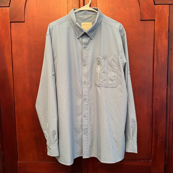 Gillz Men's Woven Long Sleeve Fishing Shirt Slate Blue Size XL - Picture 1 of 9